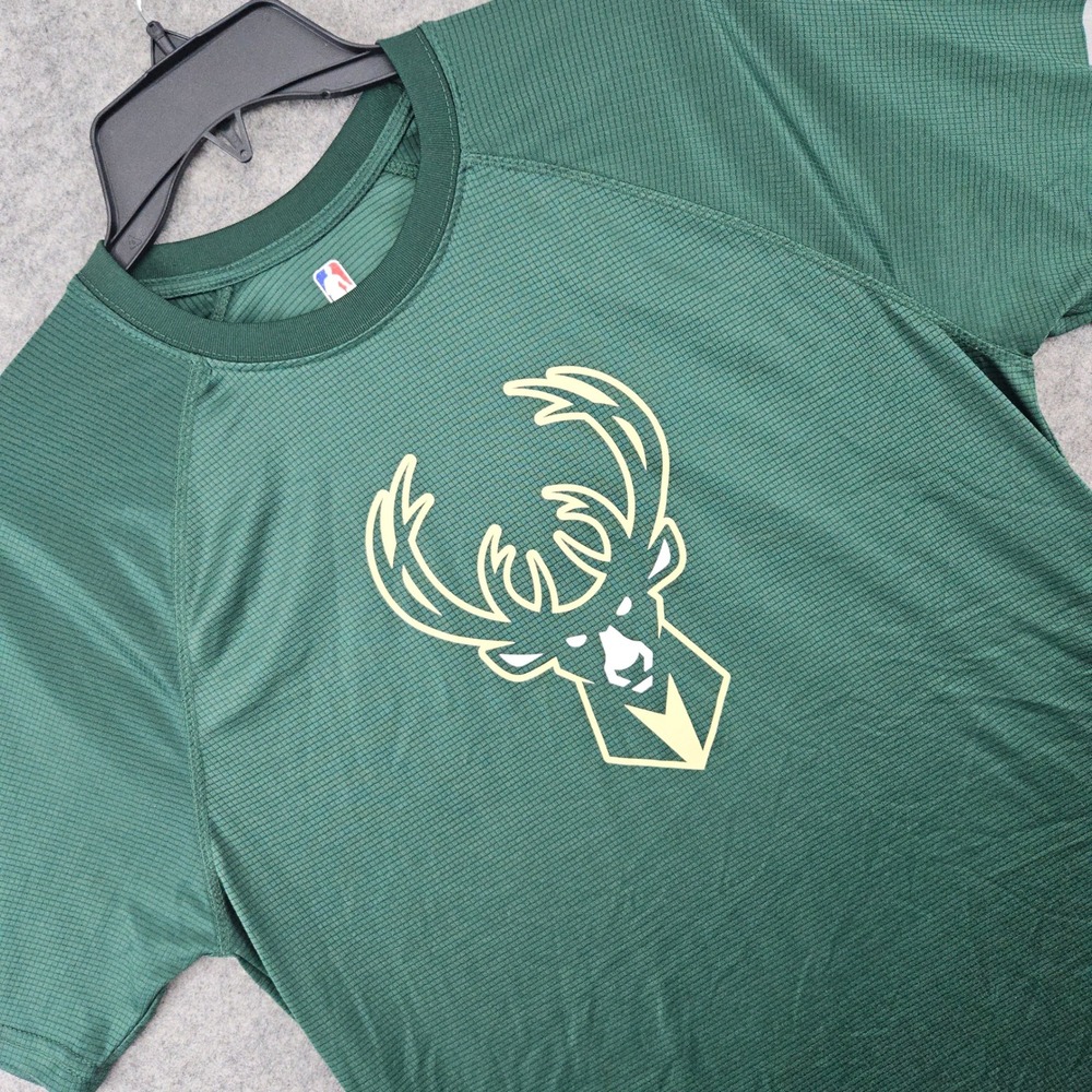 NBA Milwaukee Bucks T-Shirt Men's Large Green Short Sleeve Performance Logo Tee